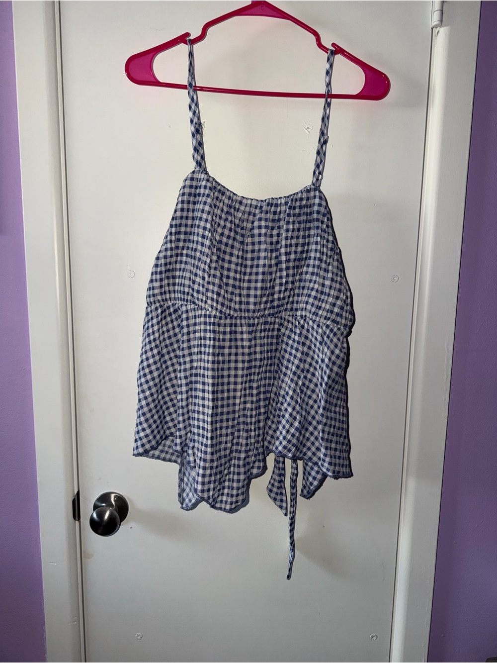 Lovesick Blue & White Gingham Tank Top